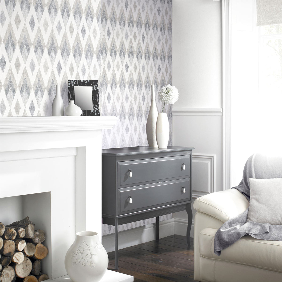 cortex-london-york-silver-diamond-textured-wallpaper