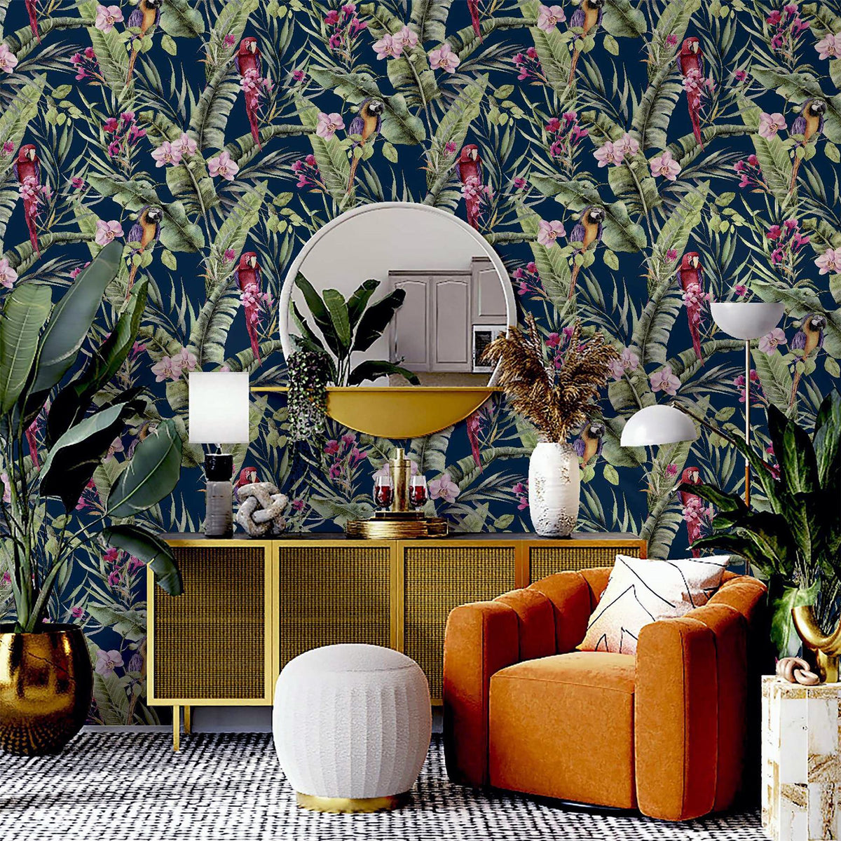 cortex-london-kew-tropical-parrot-navy-wallpaper-sw12