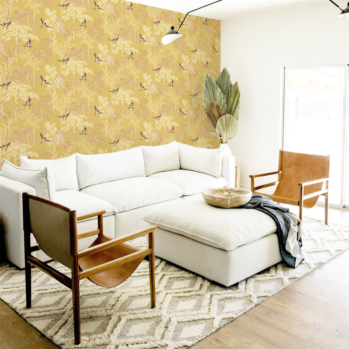 cortex-london-kew-japanese-garden-ochre-wallpaper-hand-drawn-trees-birds-pearlescent-highlights
