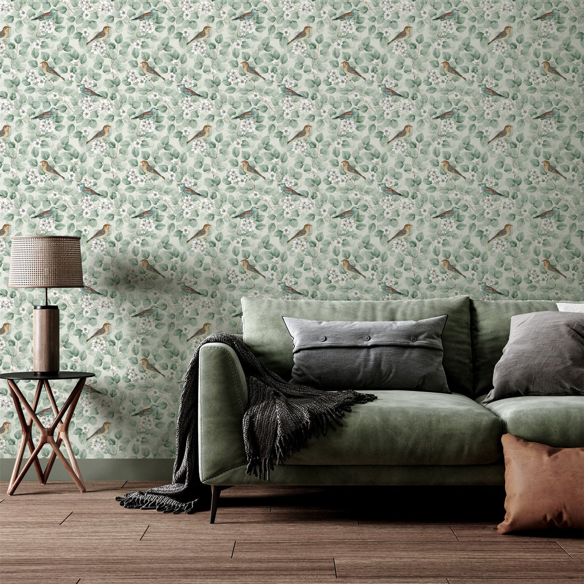 cortex-london-birds-blossoms-green-sw12-vintage-style-wallpaper