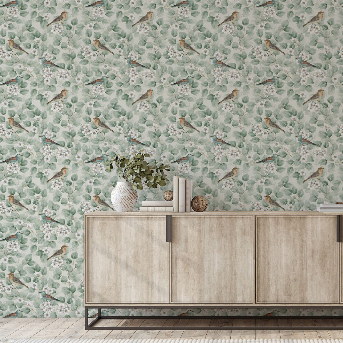 cortex-london-birds-blossoms-green-sw12-vintage-style-wallpaper