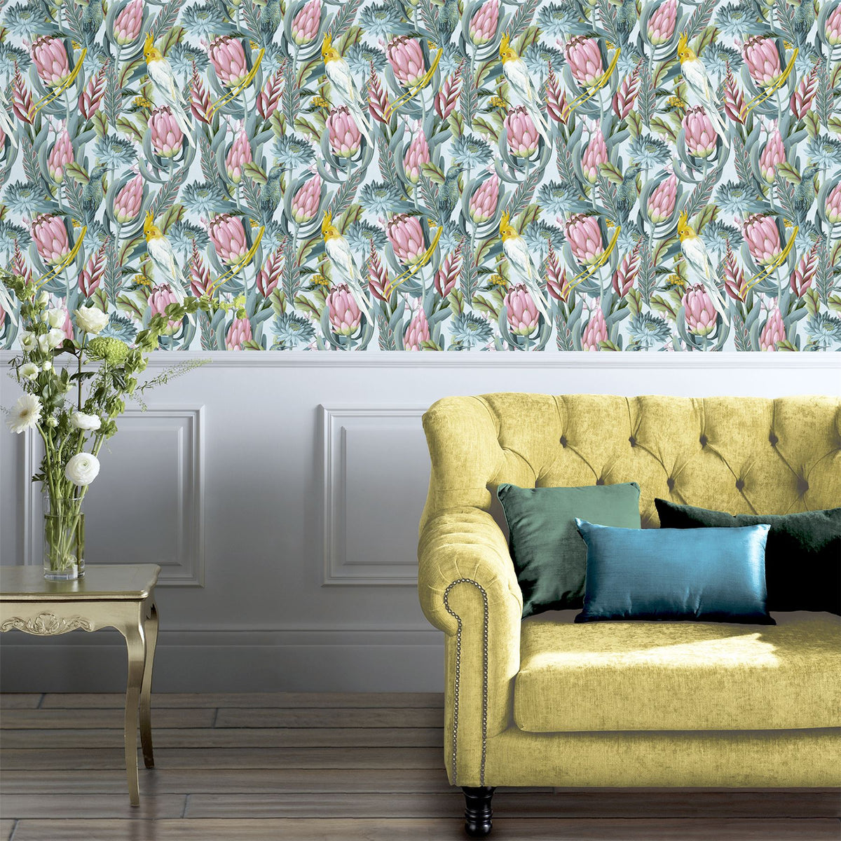 cortex-london-kensington-rainforest-pink-green-vinyl-wallpaper