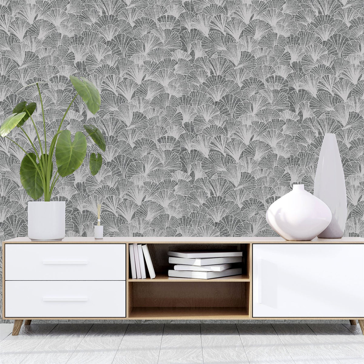 cortex-london-windsor-ginkgo-grey-silver-metallic-wallpaper