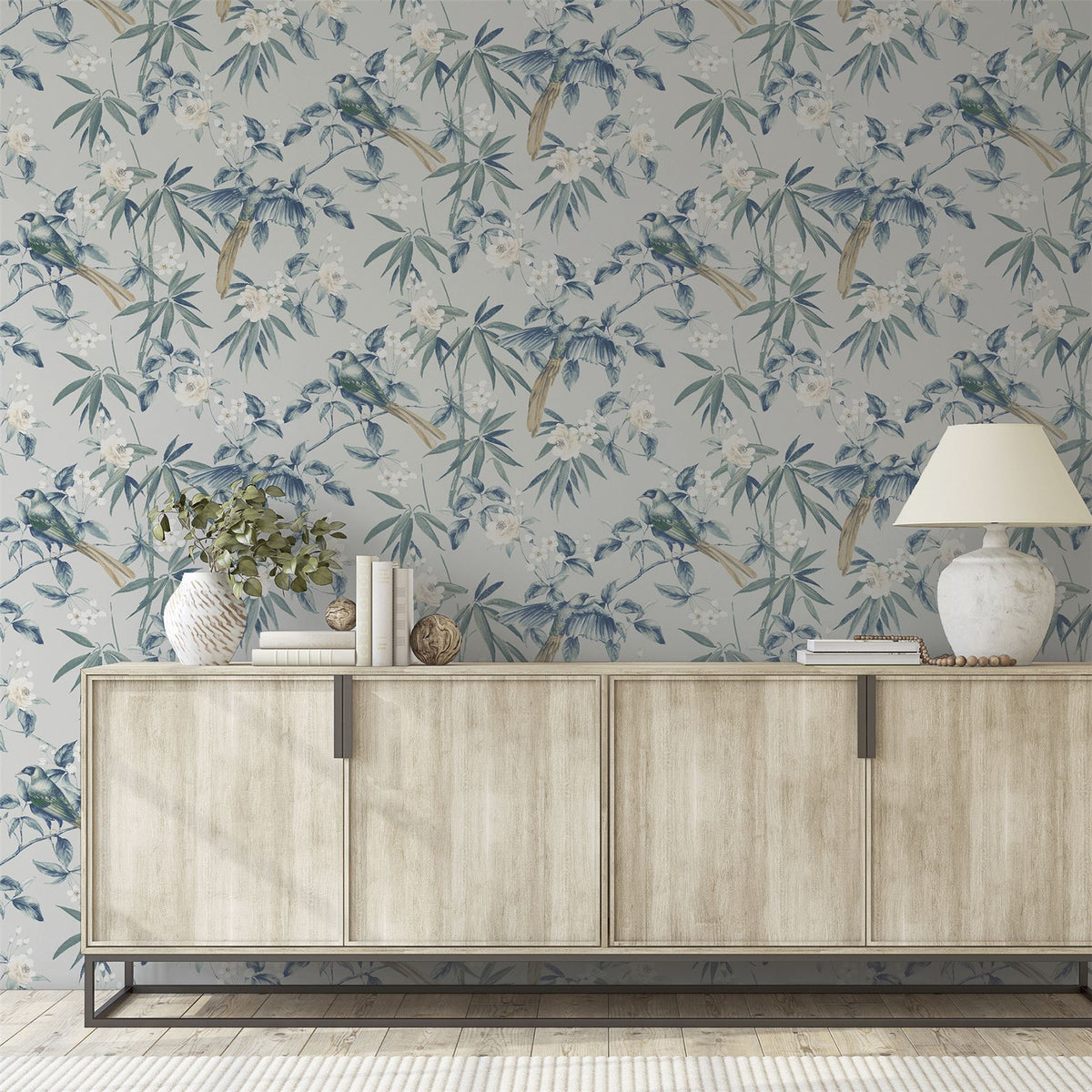 cortex-london-kew-oriental-floral-birds-blue-grey-wallpaper