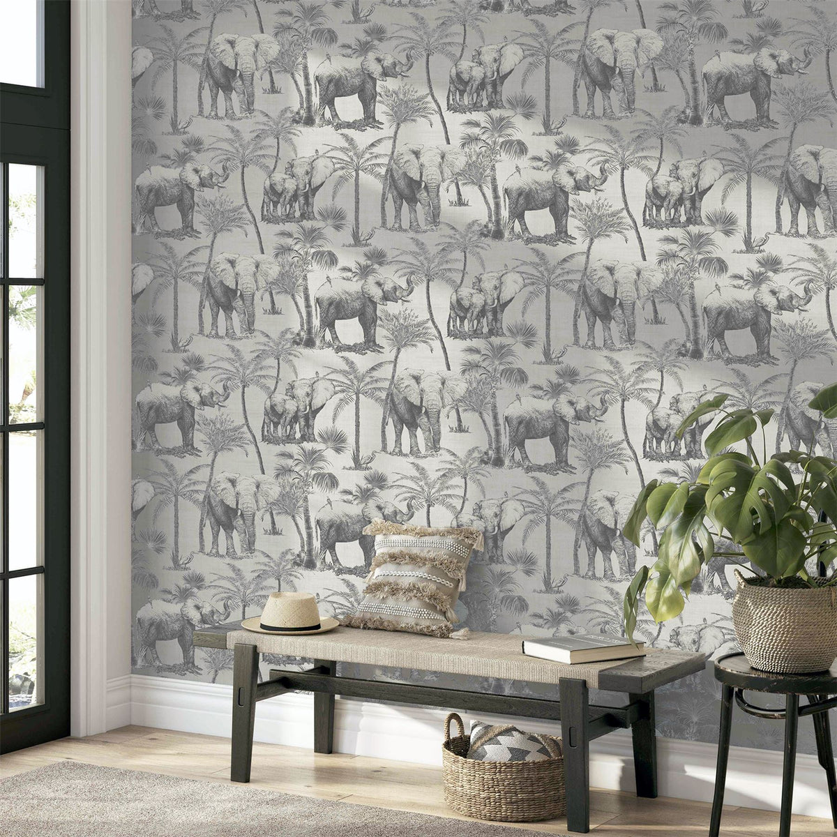 cortex-london-windsor-safari-elephant-charcoal-vinyl-wallpaper