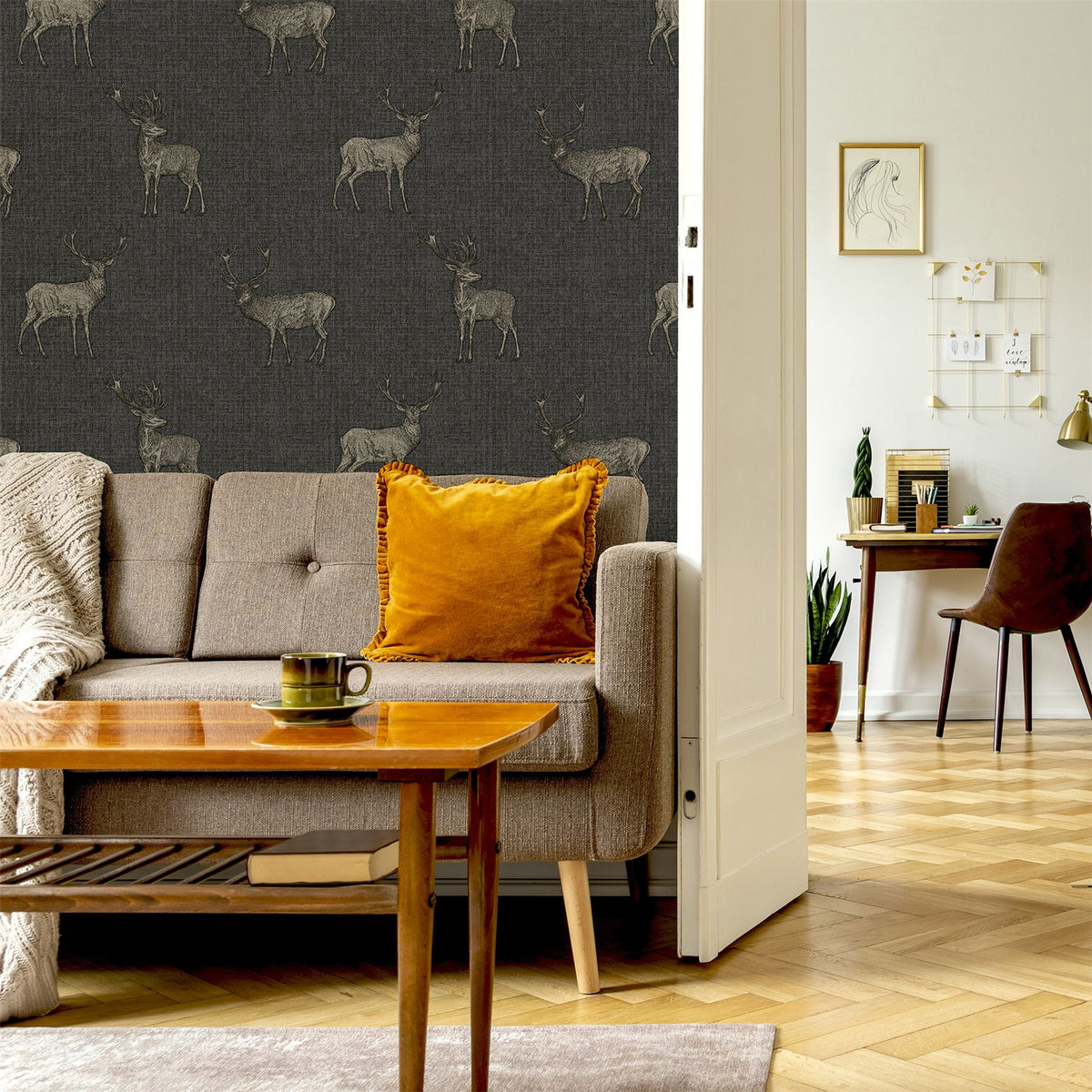 cortex-london-windsor-heritage-stag-charcoal-copper-wallpaper