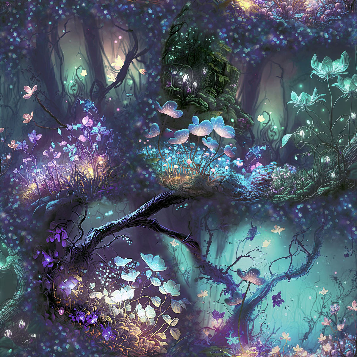 cortex-london-windsor-magical-garden-black-neon-kids-wallpaper