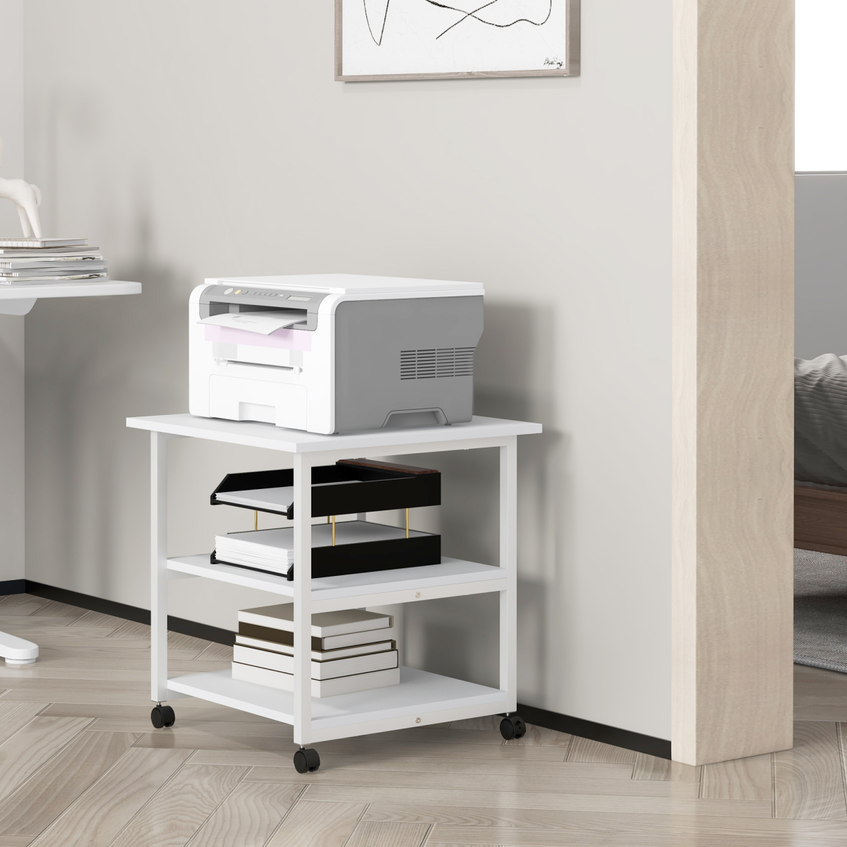 cortex-london-chelsea-mobile-printer-stand-storage-table-white