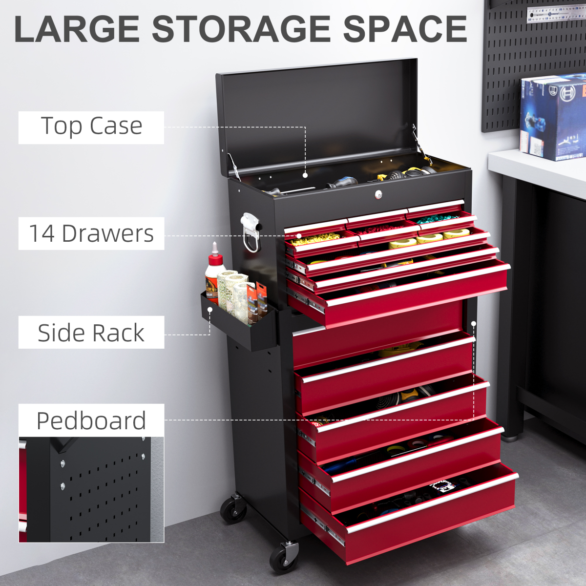 cortex-london-windsor-homcom-red-steel-rolling-tool-chest-14-drawers