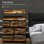 cortex-london-york-homcom-rustic-brown-seven-drawer-chest-of-drawers-with-shelves