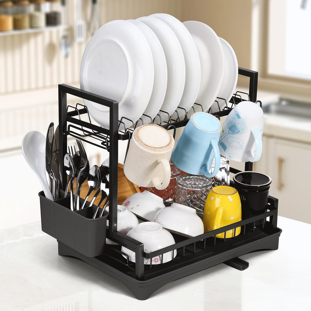 cortex-london-york-two-tier-dish-drainer-black