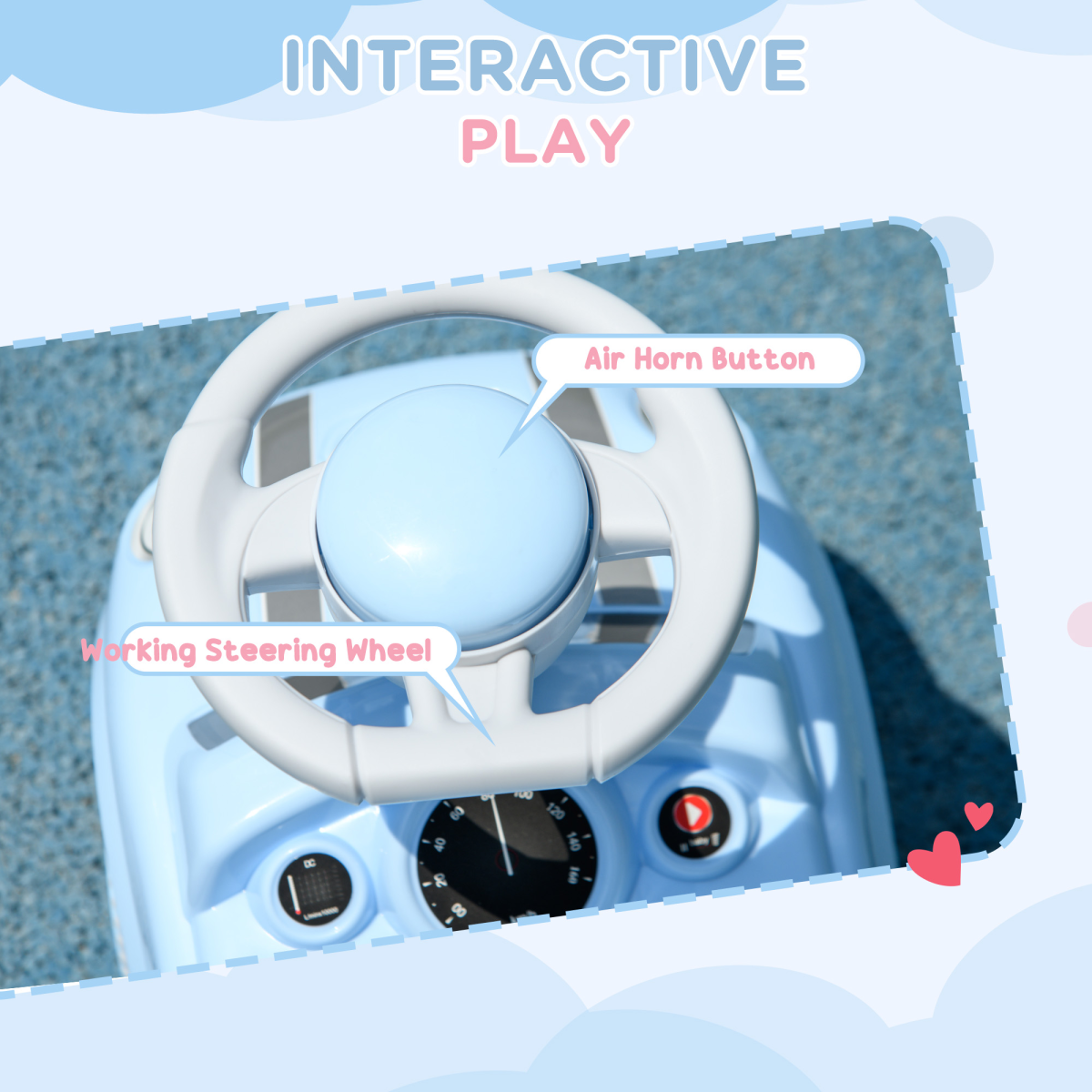 cortex-london-windsor-ride-on-car-light-blue-horn-steering-wheel