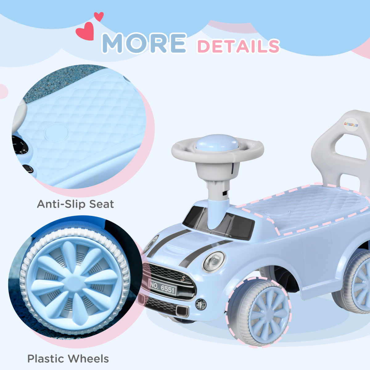cortex-london-windsor-ride-on-car-light-blue-horn-steering-wheel