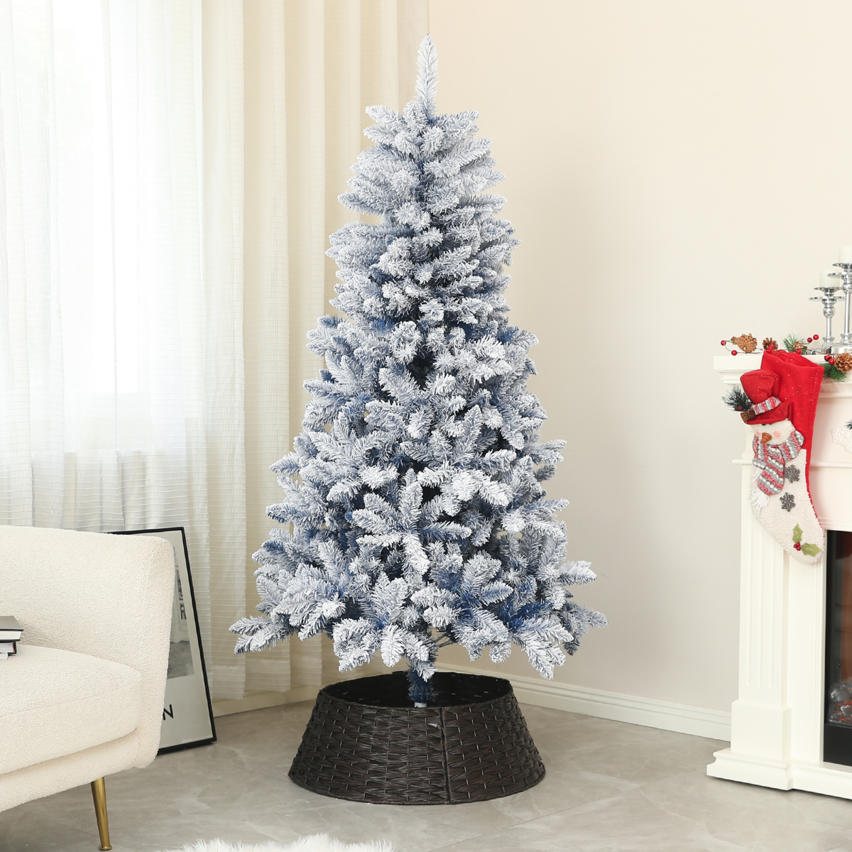 cortex-london-yorkshire-blue-snow-flocked-christmas-tree-5-foot