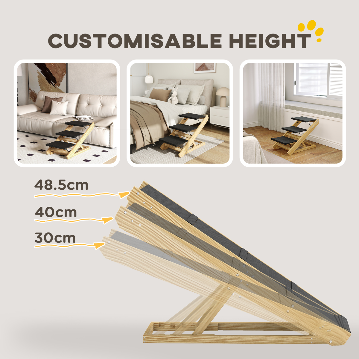 cortex-london-york-adjustable-dog-steps-and-ramp-pine-wood-natural-wood-finish-white