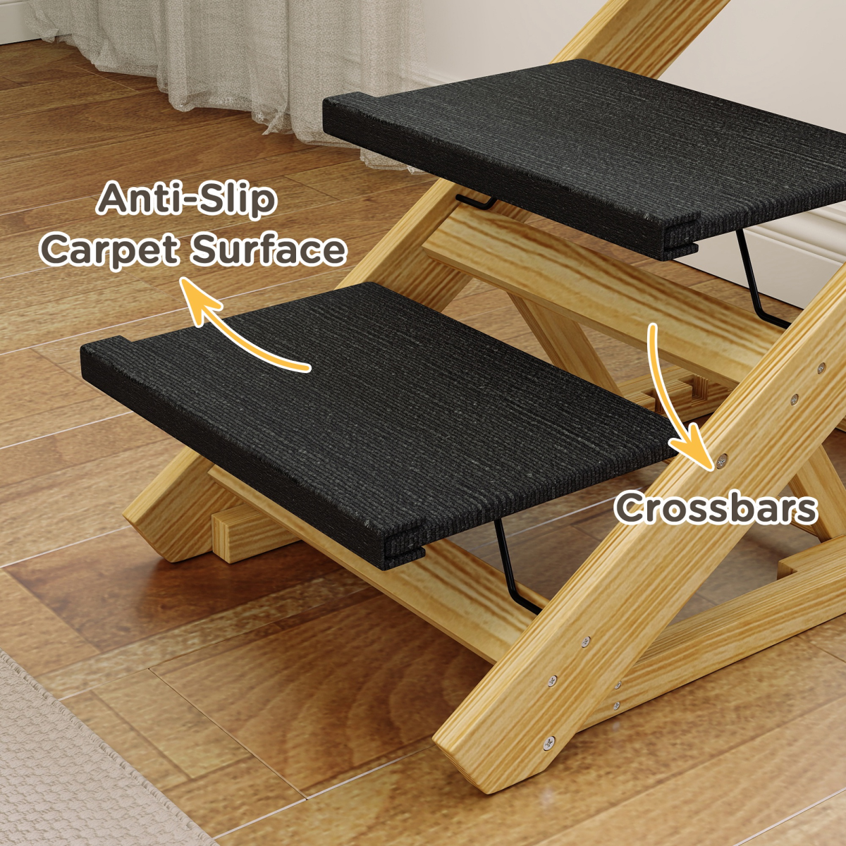 cortex-london-york-adjustable-dog-steps-and-ramp-pine-wood-natural-wood-finish-white