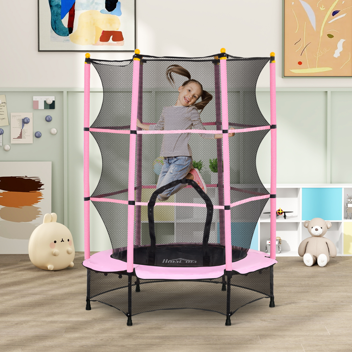 cortex-london-windsor-kids-trampoline-safety-enclosure-black-indoor-outdoor