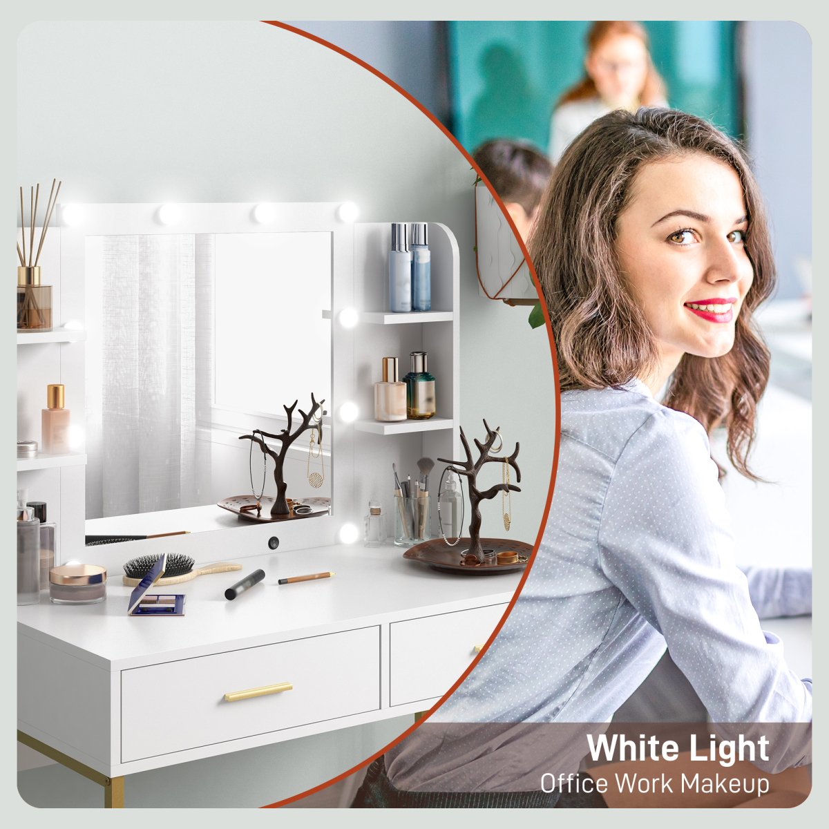 cortex-london-kensington-black-lighted-makeup-vanity-desk-set-with-mirror-stool-drawers
