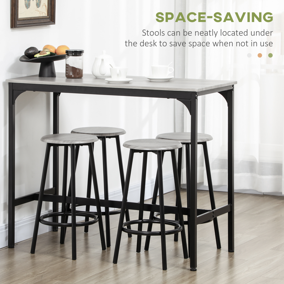 cortex-london-homcom-grey-black-five-piece-bar-table-four-stools-metal-frame
