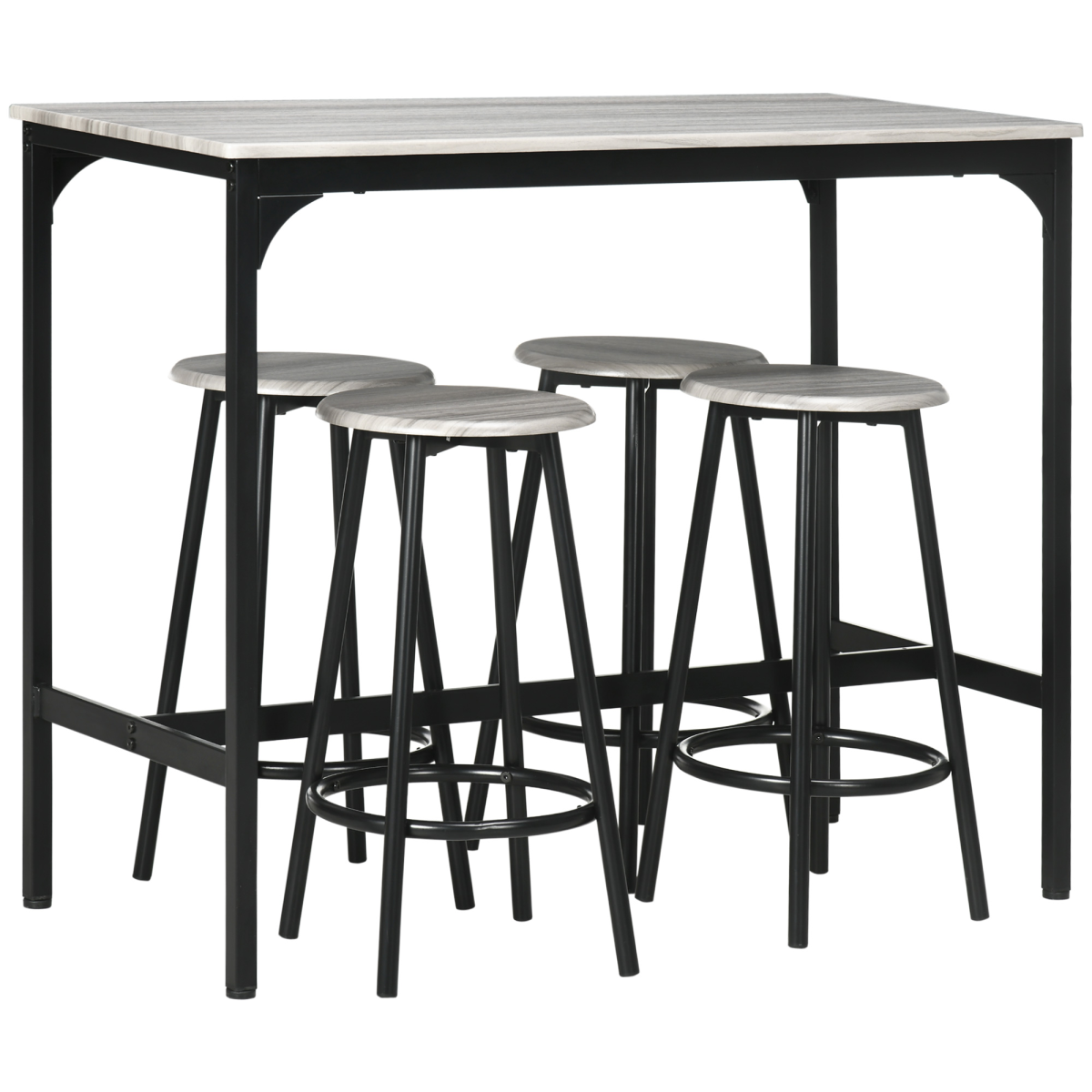 cortex-london-homcom-grey-black-five-piece-bar-table-four-stools-metal-frame