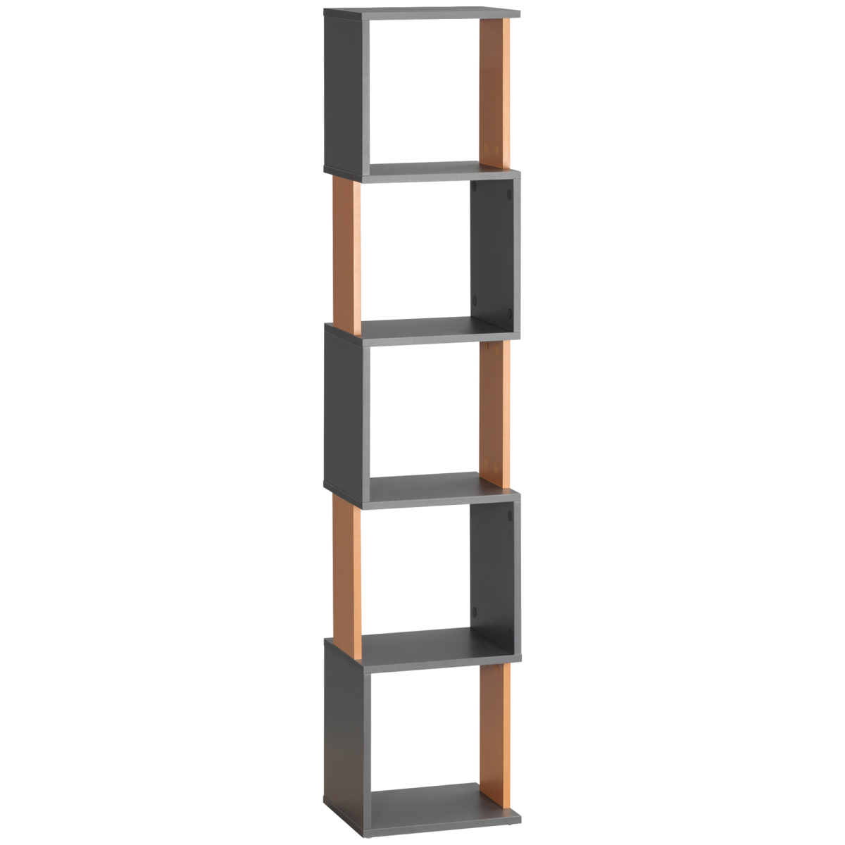 cortex-london-york-5-tier-bookshelf-white-dark-grey