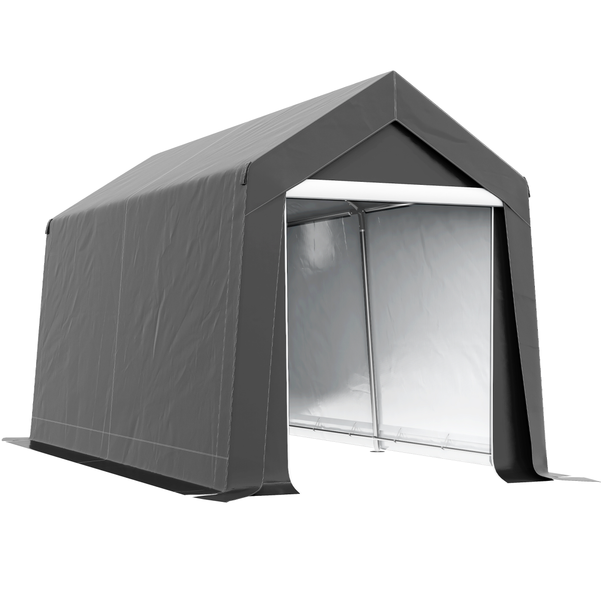 cortex-london-yorkminster-heavy-duty-waterproof-portable-shed-dark-grey-galvanised-steel-pe
