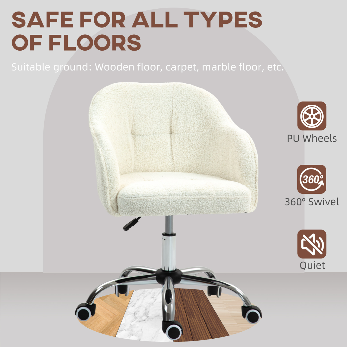 cortex-london-windsor-cream-white-teddy-fleece-vanity-chair-height-adjustable-wheels