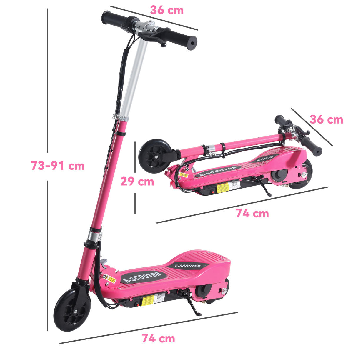 cortex-london-kensington-folding-kids-electric-scooter-pink-steel-frame