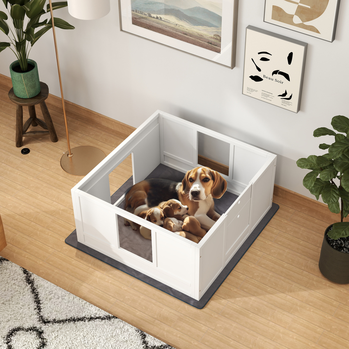 cortex-london-windsor-dog-whelping-box-adjustable-entrance-white