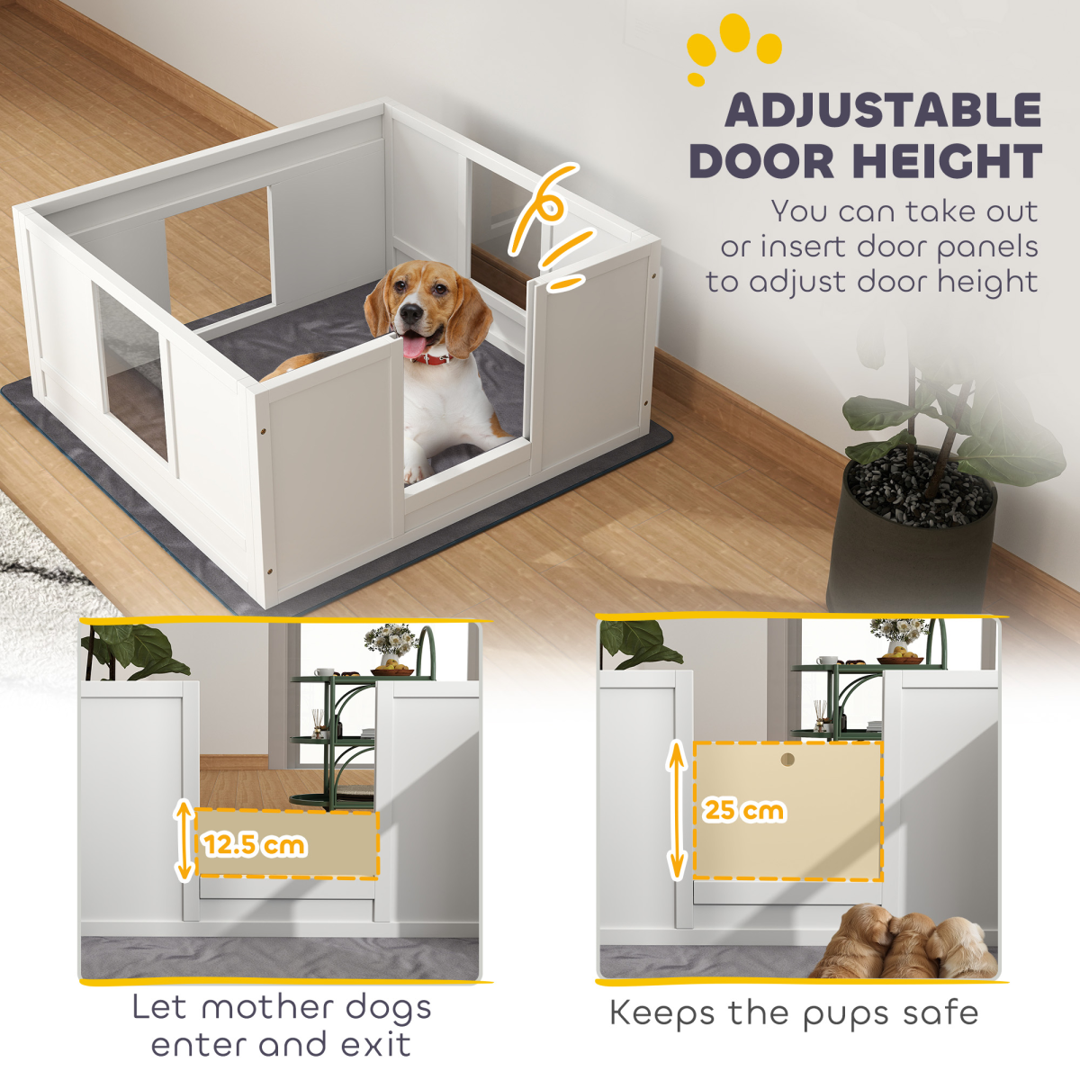 cortex-london-windsor-dog-whelping-box-adjustable-entrance-white