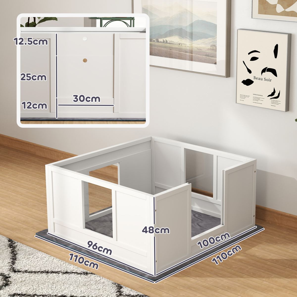 cortex-london-windsor-dog-whelping-box-adjustable-entrance-white