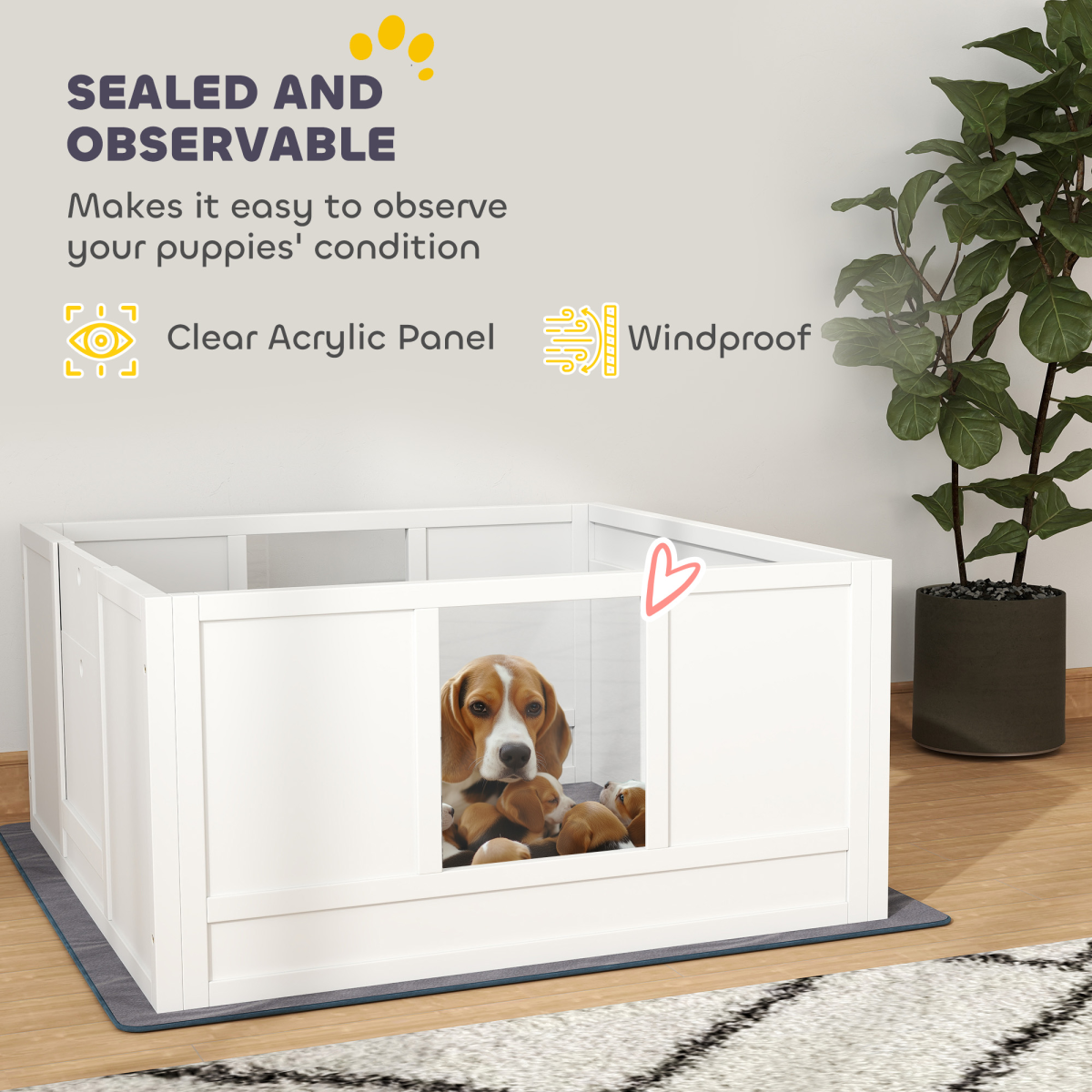 cortex-london-windsor-dog-whelping-box-adjustable-entrance-white