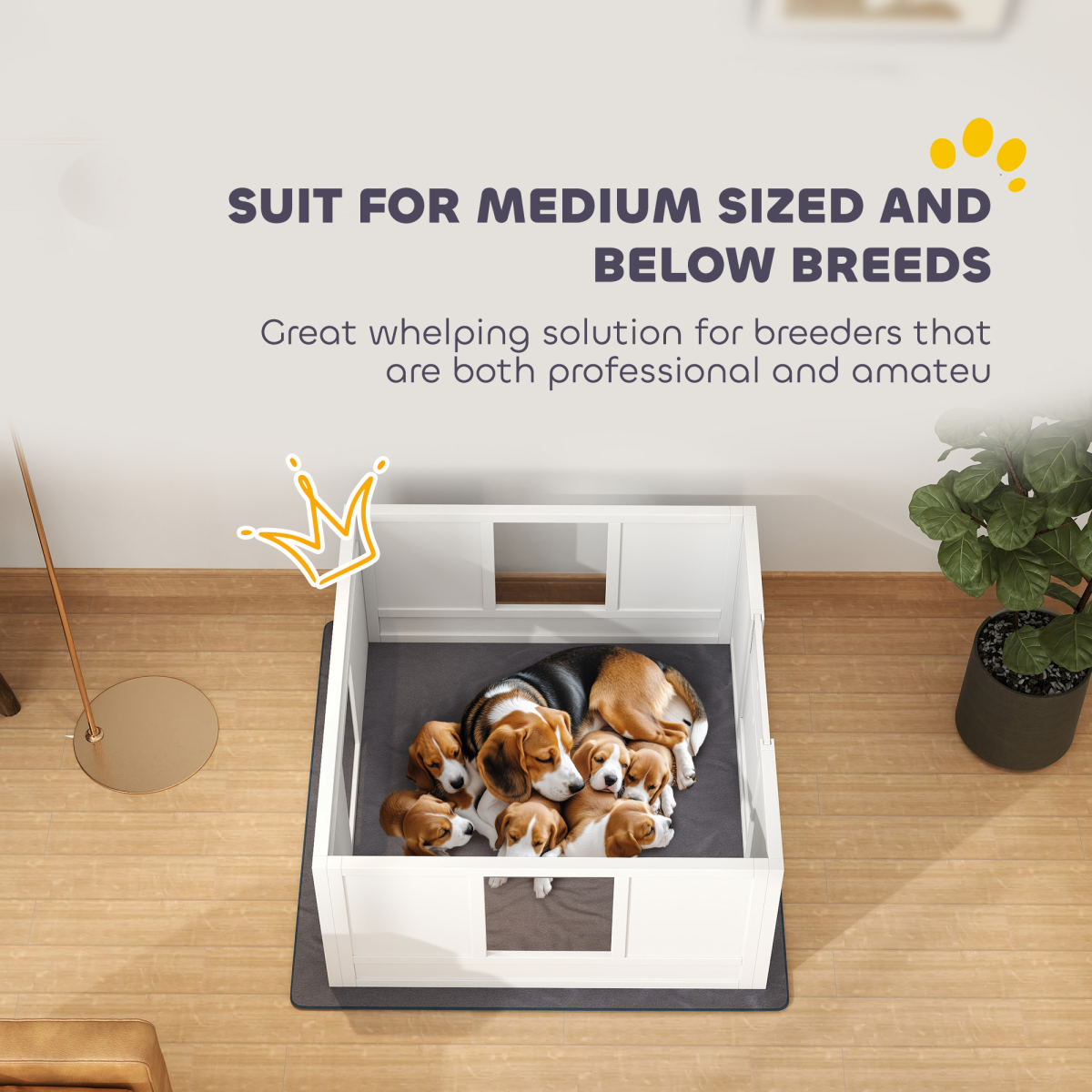 cortex-london-windsor-dog-whelping-box-adjustable-entrance-white