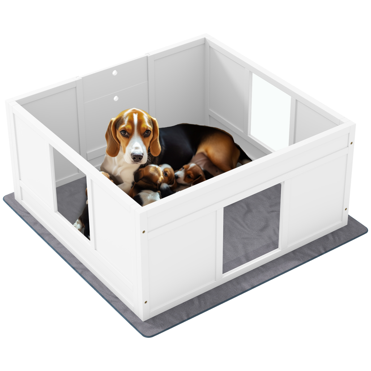 cortex-london-windsor-dog-whelping-box-adjustable-entrance-white
