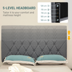 cortex-london-windsor-double-bed-frame-adjustable-linen-look-headboard-grey-black