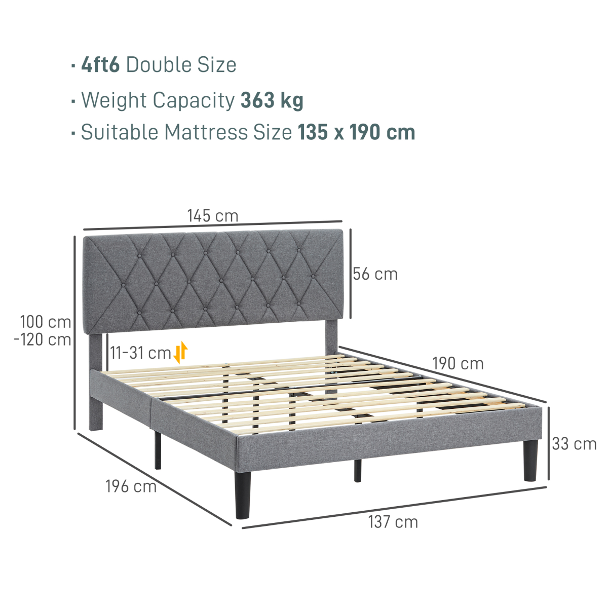 cortex-london-windsor-double-bed-frame-adjustable-linen-look-headboard-grey-black