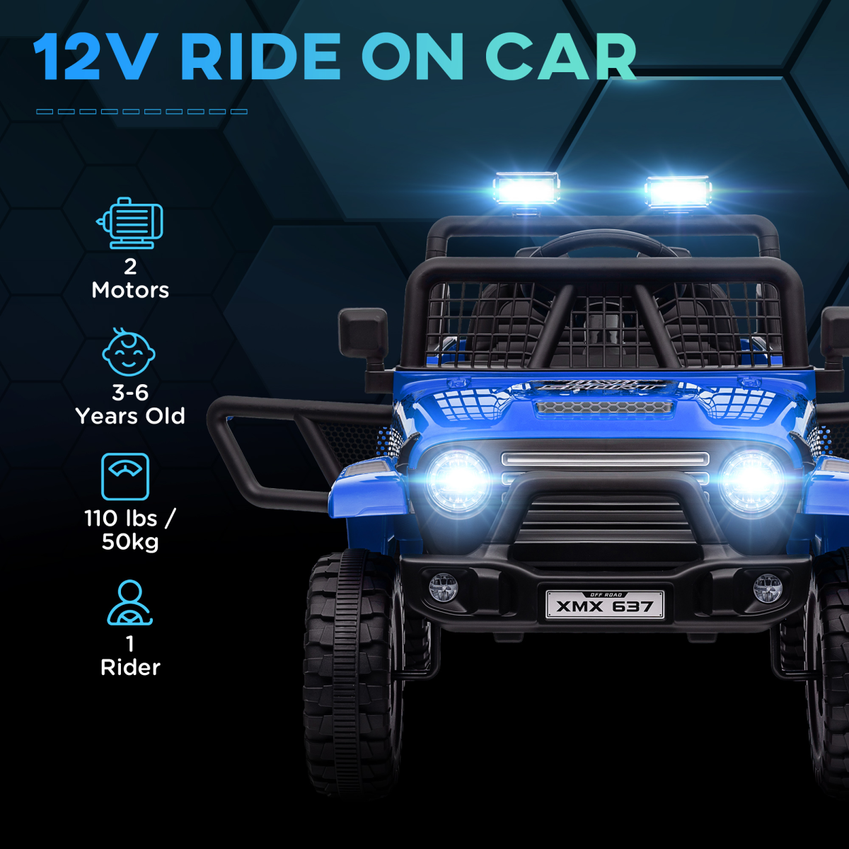 cortex-london-windsor-kids-12v-electric-ride-on-truck-blue