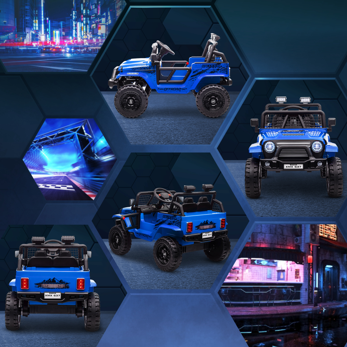 cortex-london-windsor-kids-12v-electric-ride-on-truck-blue