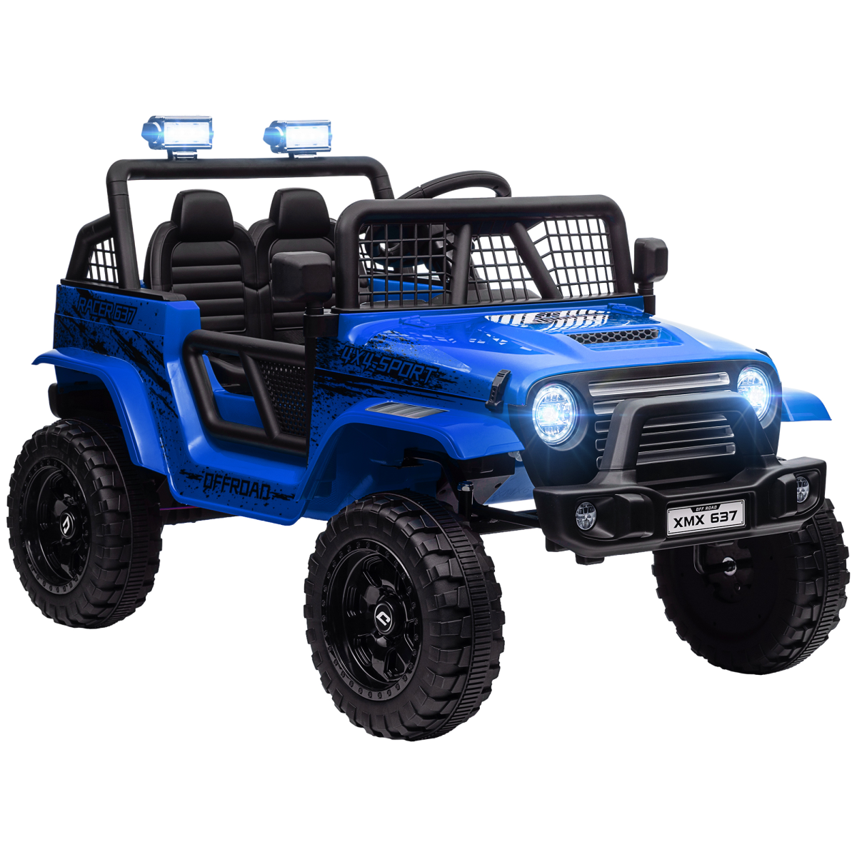 cortex-london-windsor-kids-12v-electric-ride-on-truck-blue