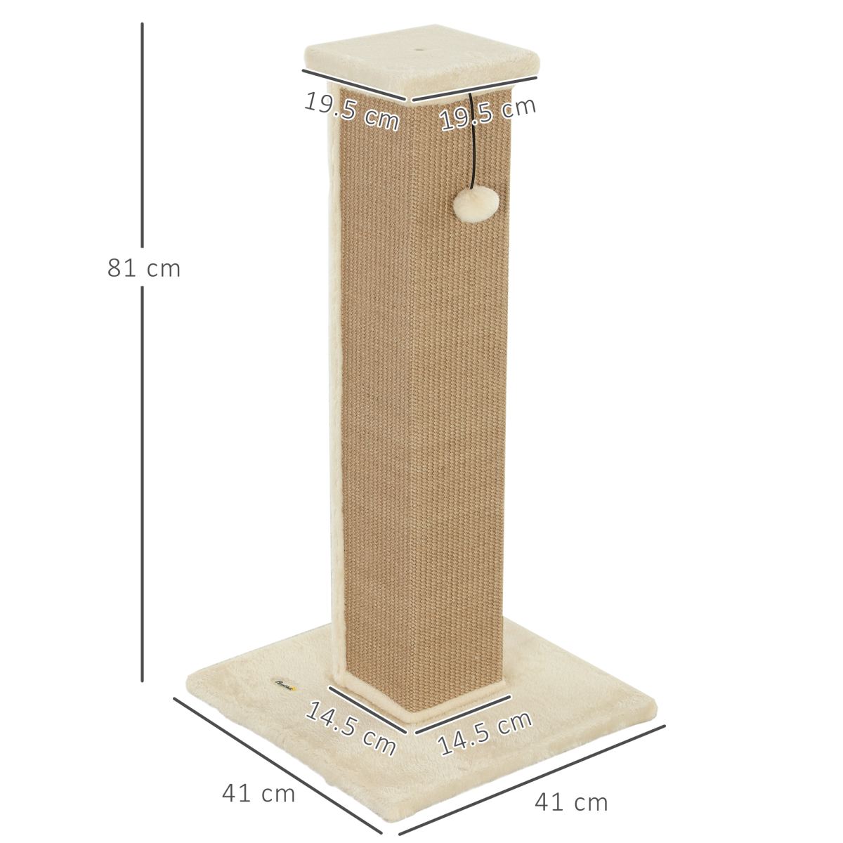 cortex-london-windsor-81cm-cat-scratching-post-sisal-rope-hanging-ball-brown-cream-white