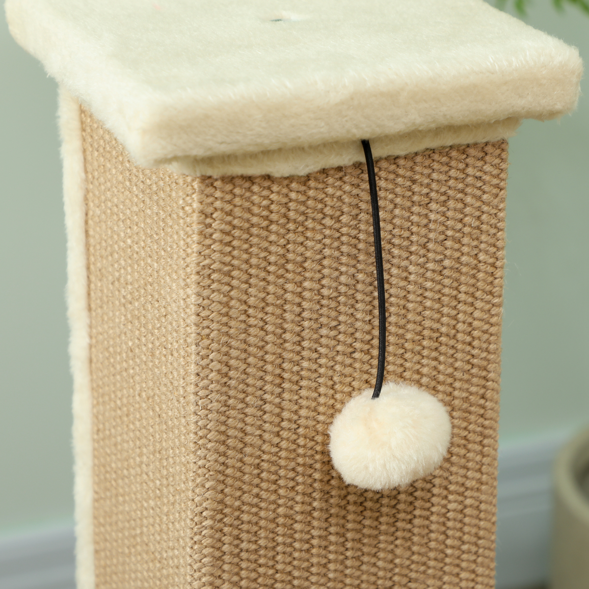 cortex-london-windsor-81cm-cat-scratching-post-sisal-rope-hanging-ball-brown-cream-white
