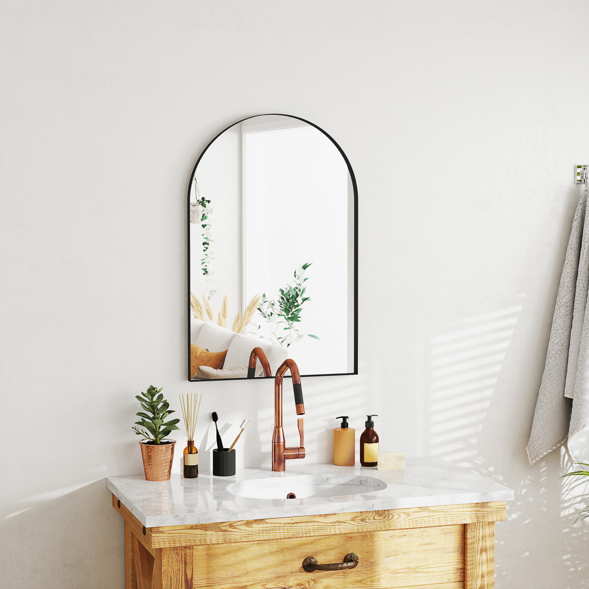 cortex-london-windsor-arch-bathroom-mirror-black-steel-frame