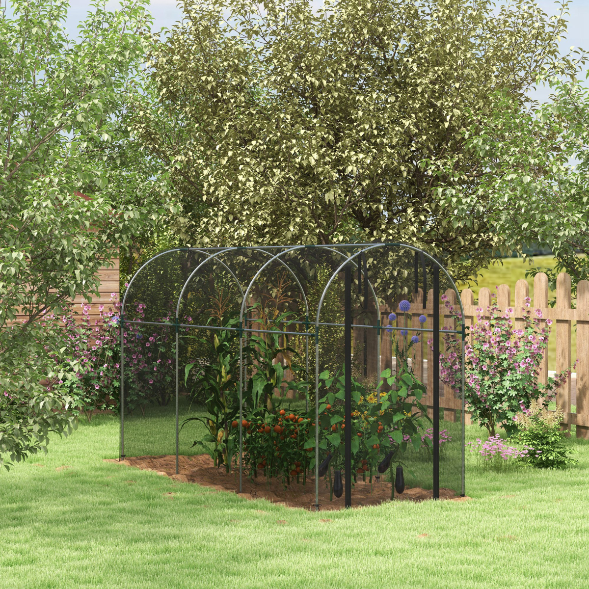 cortex-london-windsor-fruit-cage-plant-protection-tent-green-silver-galvanised-steel-hdpe