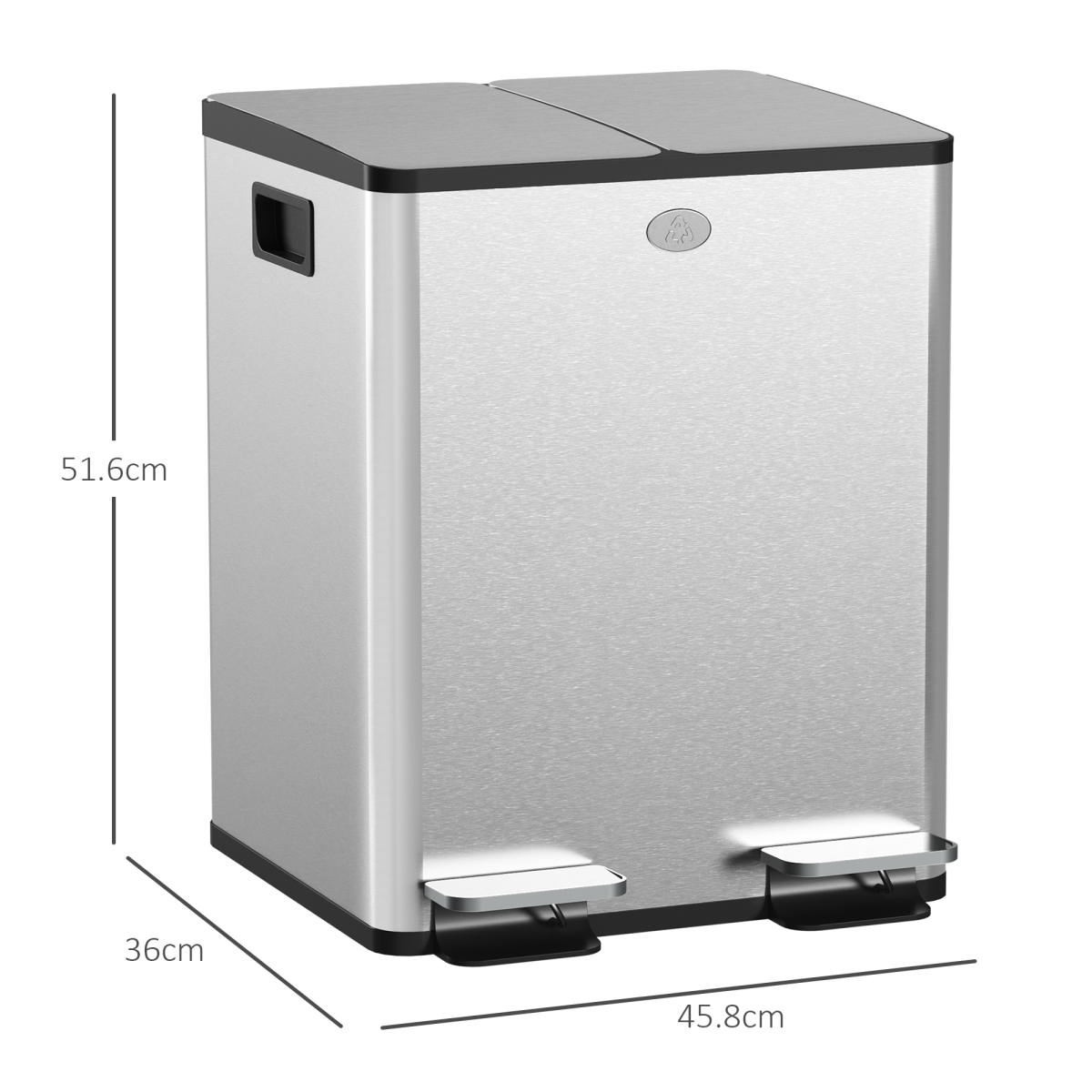 cortex-london-westminster-dual-kitchen-recycling-pedal-bin-2-x-20l-black