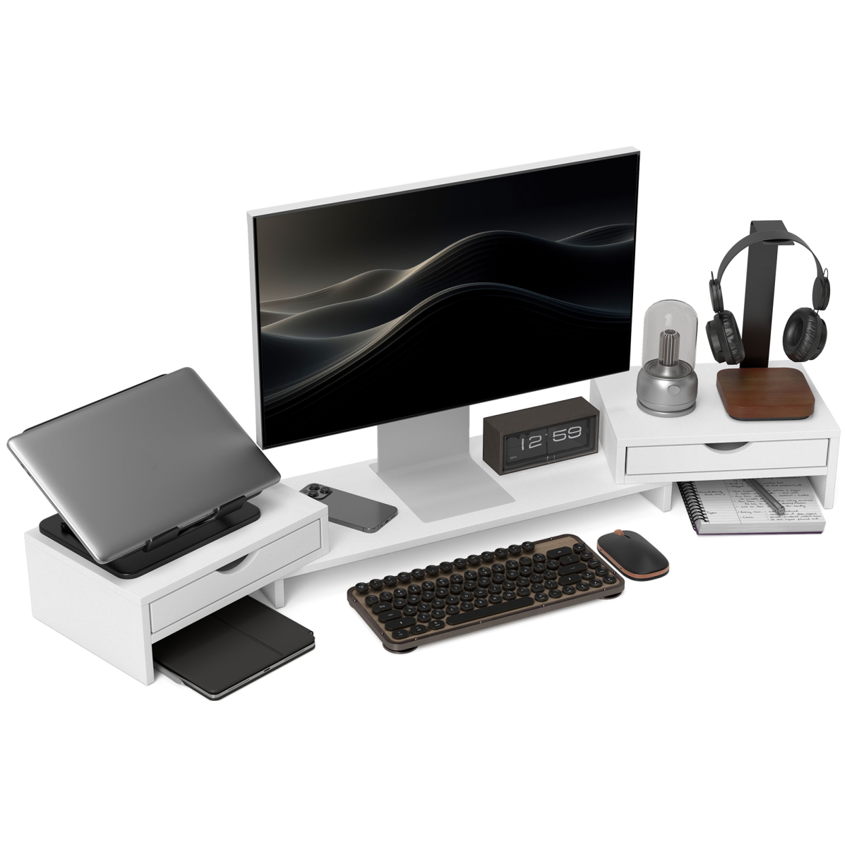 cortex-london-windsor-dual-monitor-stand-riser-adjustable-black