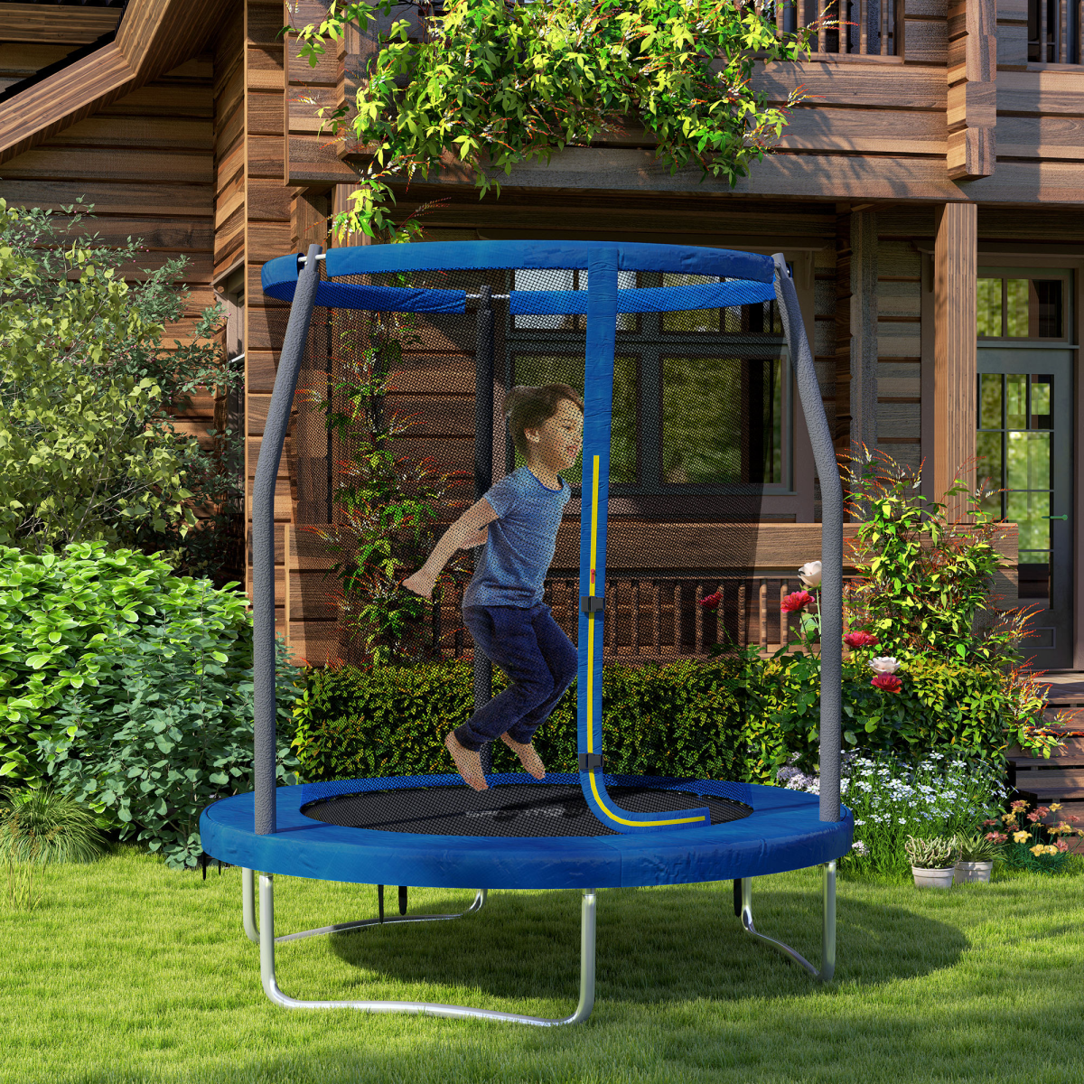 cortex-london-windsor-6ft-outdoor-trampoline-safety-enclosure-blue-black