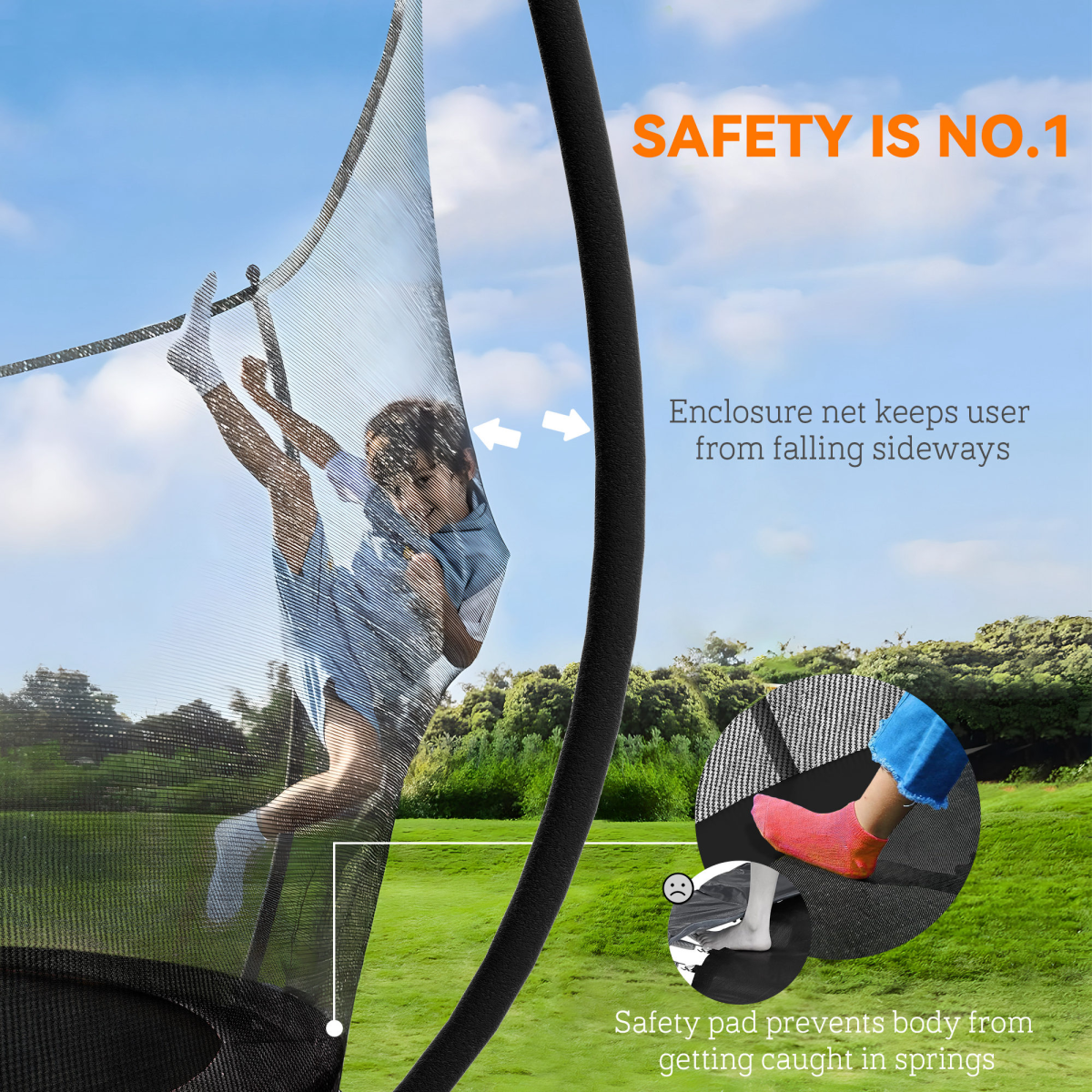 cortex-london-windsor-8ft-trampoline-with-safety-enclosure-net-black