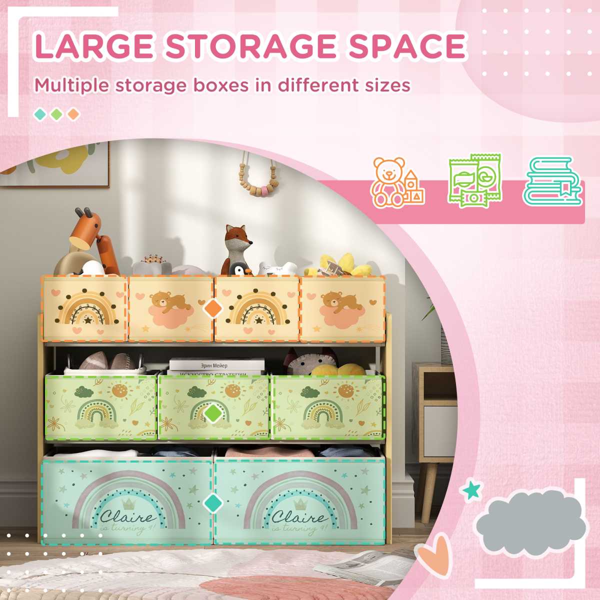 cortex-london-windsor-rainbow-toy-organiser-shelf-9-storage-boxes-yellow