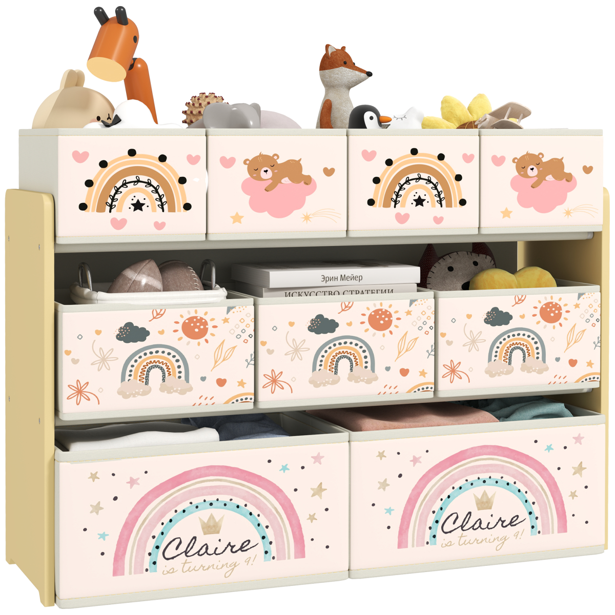 cortex-london-windsor-rainbow-toy-organiser-shelf-9-storage-boxes-yellow