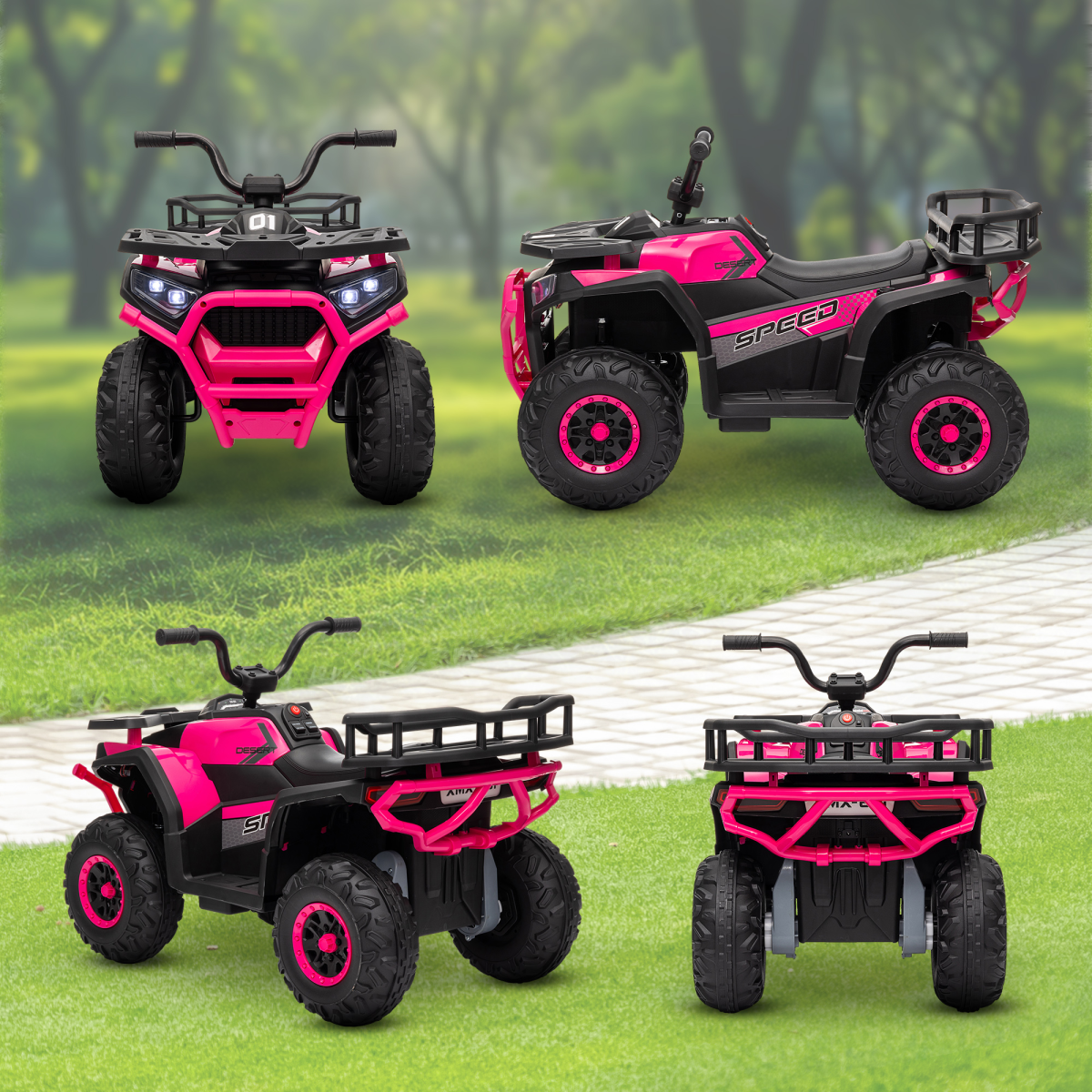 cortex-london-windsor-green-12v-kids-quad-bike-with-suspension-wheels-and-storage-basket